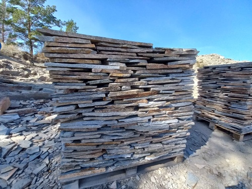 Плитняк златолит серебристый для фасада купить в Верхнеуральске